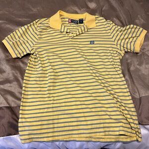Chaps Yellow and Blue Striped Polo Shirt